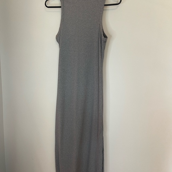 Heart and Hips women’s midi ribbed bodycon tank dress size medium soft gray - Picture 5 of 7